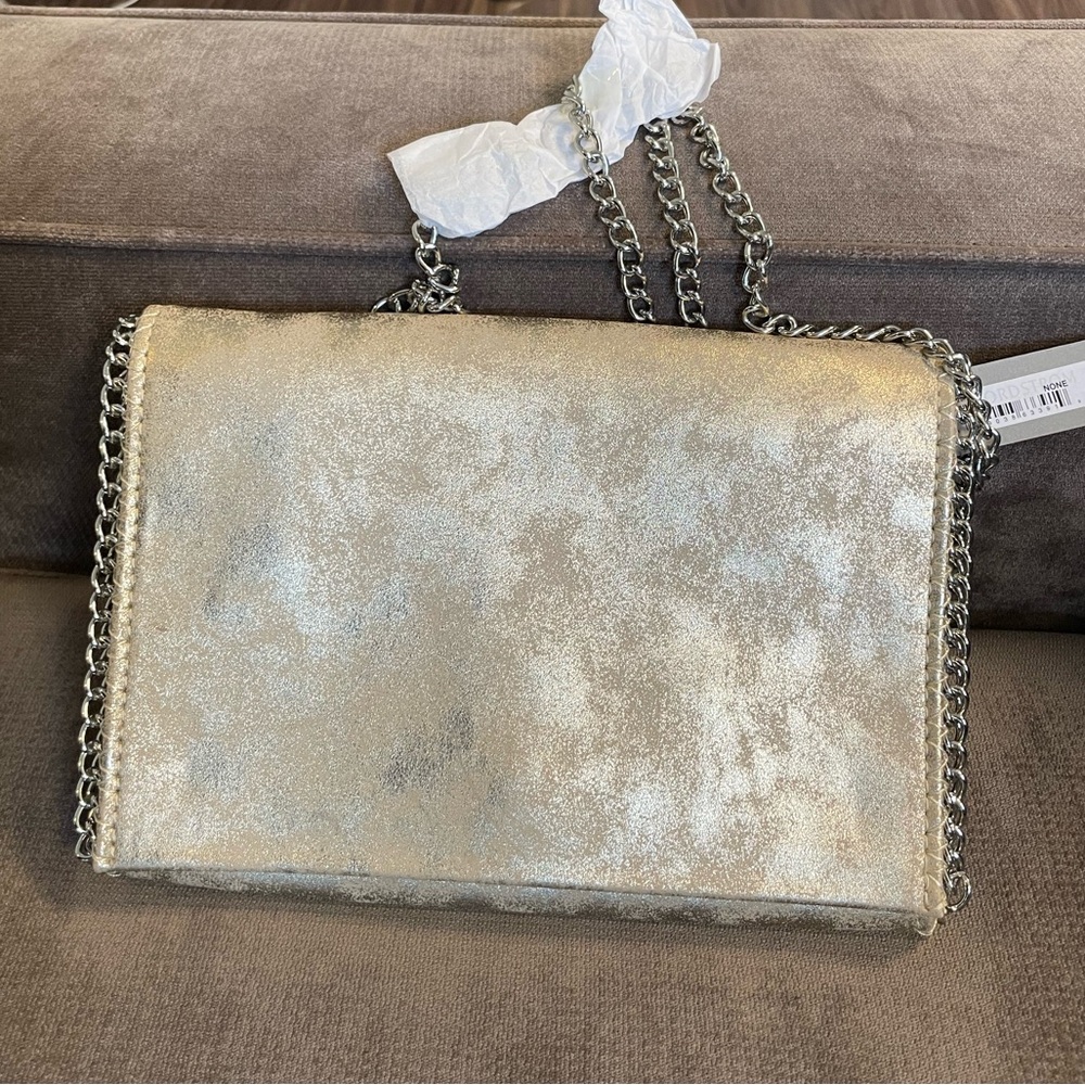 Chelsea29 Crossbody Clutch Chain NWT Gold Platinum  Handbag
